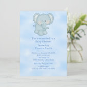 baby shower Baby Blue Elephant Kaart (Staand voorkant)