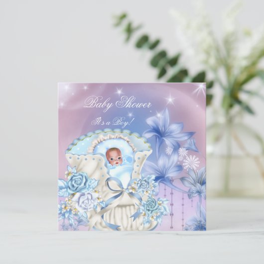  Baby shower Baby Blue Magical Kaart (Staand voorkant)