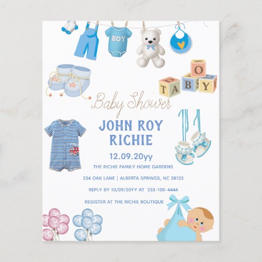 Baby Shower | Baby Boy Blue (Voorkant)