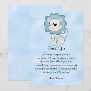 Baby shower Baby Boy Blue Lion Kaart