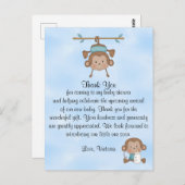 Baby shower Baby Boy Monkey Briefkaart (Voorkant / Achterkant)