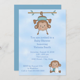 baby shower Baby Boy Monkey Kaart