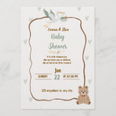 Baby shower - baby boy or gris Invitation (Devant)