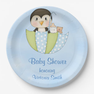 baby shower Baby Boy Penguin Papieren Bordje