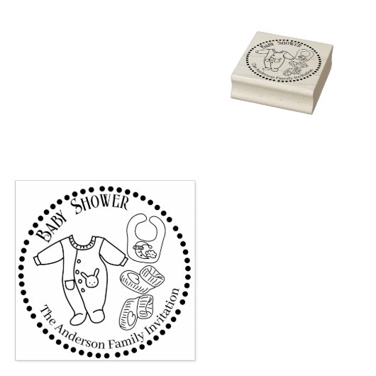 Baby shower Baby Draag Rubberstempel (Gestempeld)