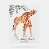 Baby shower baby giraffe acryl bord (Voorkant)