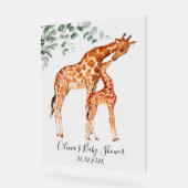 Baby shower baby giraffe acryl bord (Hoek)