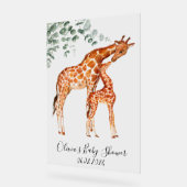 Baby shower baby giraffe acryl bord (Hoek)