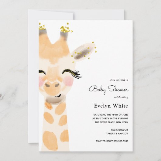 Baby shower Baby Giraffe invitation (Devant)