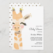 Baby shower Baby Giraffe invitation (Devant / Derrière)