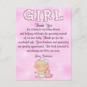 Baby shower Baby Girl Briefkaart