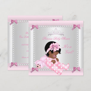 Baby shower Baby Girl Pink Beer Afrikaans-Amerikaa Kaart