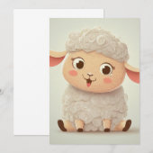 Baby shower Baby Sheep Blank Kaart (Voorkant / Achterkant)