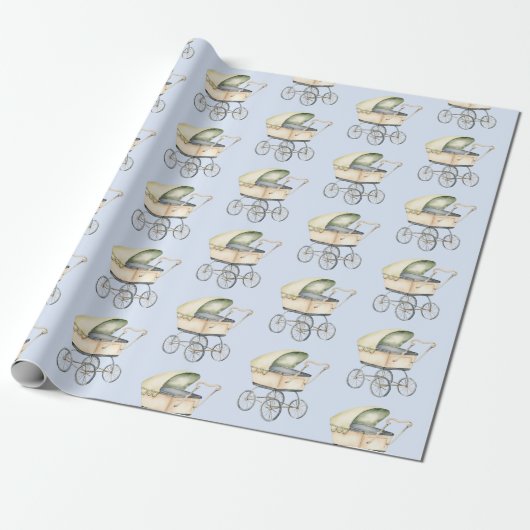 Baby shower baby-vervoer cadeaupapier (Uitgerold)