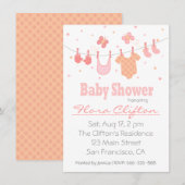 baby shower: Babykleren aan de lijn Kaart (Voorkant / Achterkant)