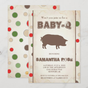 Baby shower BabyQ, BBQ Baby Q Invitation