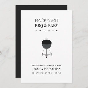 Baby shower Backyard BBQ Co-Ed Couples Simple Kaart
