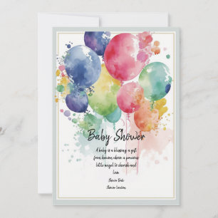 Baby shower Ballonuitnodiging Kaarten