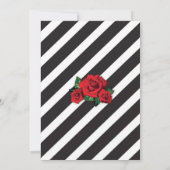 Baby shower Bande noire Rose  Invitation (Dos)