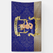 Baby shower Banner Blue and Gold Boy (Verticaal)