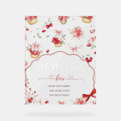 Baby shower bar moderne Pink Floral Cherry Mimosa (Recto)