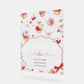 Baby shower bar moderne Pink Floral Cherry Mimosa (Angle)