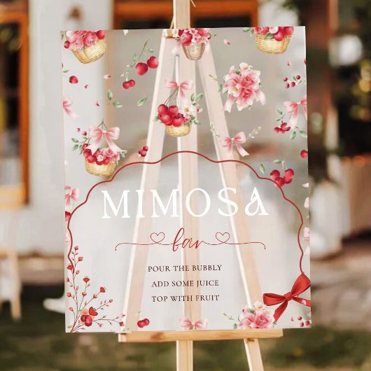 Baby shower bar moderne Pink Floral Cherry Mimosa