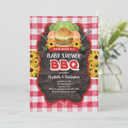 Baby shower barbecue Barbecue Invitation (Debout devant)
