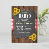 Baby shower barbecue Chalk BaByQ Invitation bois r (Debout devant)