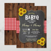 Baby shower barbecue Chalk BaByQ Invitation bois r (Devant / Derrière)