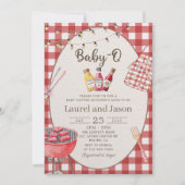 Baby shower Barbecue Rouge Baby-Q Invitation (Devant)