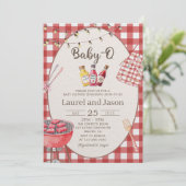 Baby shower Barbecue Rouge Baby-Q Invitation (Debout devant)
