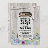 Baby shower BBBQ BaByQ Jar StringLights Invitation (Devant / Derrière)