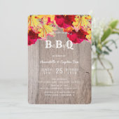 Baby shower BBQ BaByQ Bois de automne Invitation (Debout devant)
