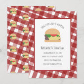 Baby shower BBQ Backyard Hamburger Pset Red Kaart (Voorkant / Achterkant)