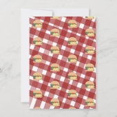 Baby shower BBQ Backyard Hamburger Pset Red Kaart (Achterkant)