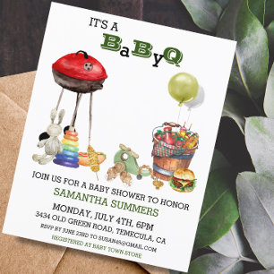 Baby shower BBQ Barbecue Waterverf