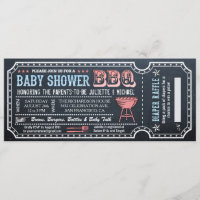 Baby shower BBQ Bicket Invitations avec Déchets