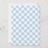 Baby shower BBQ Bleek Blue Gingham Pset Kaart (Achterkant)