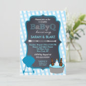Baby shower BBQ Couples Bleus Invitation (Debout devant)