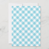 Baby shower BBQ Light Blue Gingham Pset Kaart (Achterkant)