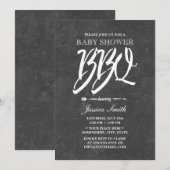 Baby shower BBQ Party Rustic Chalkboard Kaart (Voorkant / Achterkant)