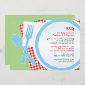 Baby shower BBQ Party Uitnodiging (Voorkant / Achterkant)