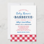 Baby shower BBQ Red White en Blue Kaart (Voorkant)