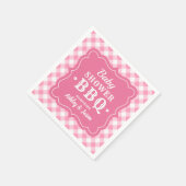Baby shower BBQ Roze en Wit Gingham Plaid Servetten (Hoek)