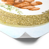 Baby shower Bearly Blue Momosa Bar Poster (Coin)