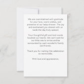 Baby shower bébé d'hiver carte de remerciements de (Dos)