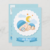 Baby shower bébé dormant doux Invitation (Devant / Derrière)