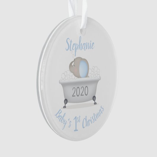 Baby shower bébé éléphant bulle  garçon de bain (devant)