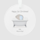 Baby shower bébé éléphant bulle  garçon de bain (dos)